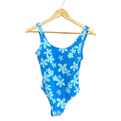 Ghanda Womens Havana Y2K Size 8 Onepiece Bathers Blue / Floral 