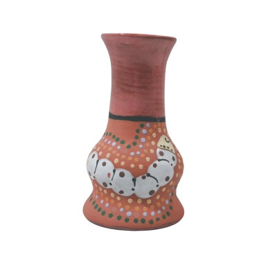 Vase Mini Hand Painted Craft Caterpillar Koori Dot Painting 
