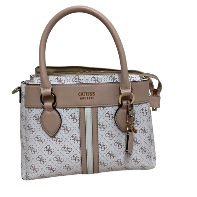 Guess Womens Handbag White and Plush Pink