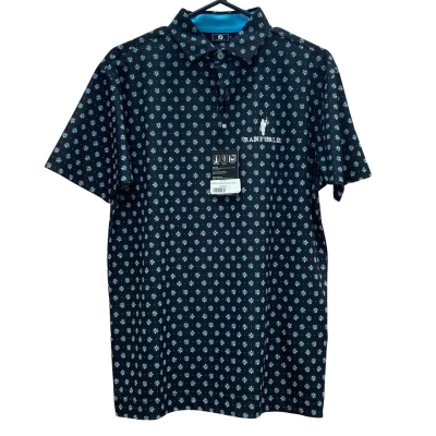 Footjoy Mens Size M Black Flower Print Premium Shirt 