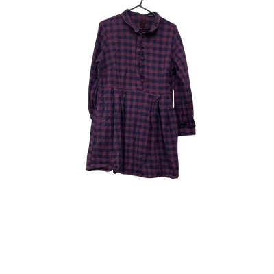 Dangerfield Womens  Babydoll Long Sleeve Dress Checked Navy / Purple  Size 18