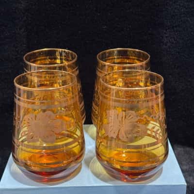 4 vintage mid century glasses