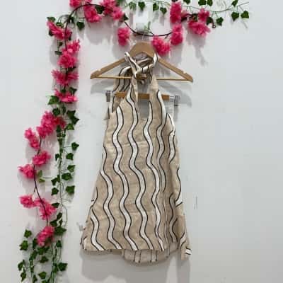 Vrg Grl Womens  Size 10 Casual Dress Beige / Black  / Multicoloured / Off White / Pattern 