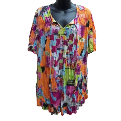 New With Tags TAKING SHAPE Abstract Bamboo And Foil Crush Top in Print Size 14