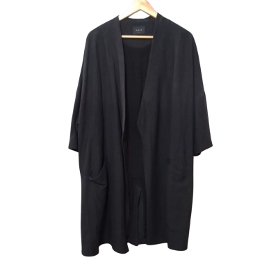 Nique Size 10 Black Linen-blind Open Jacket 