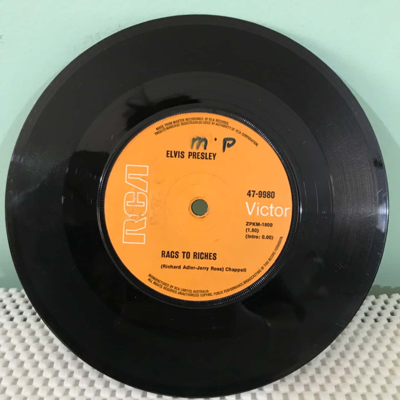 7” Vinyl Elvis Rags To Riches / Where Did They Go Lord