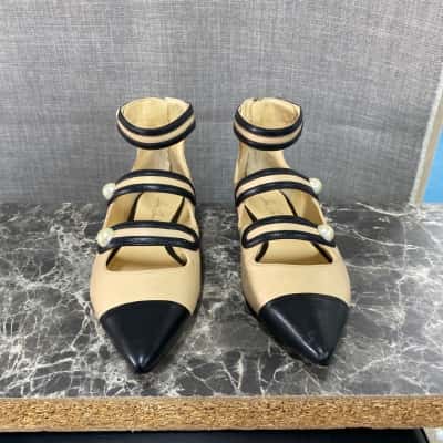For Japia Womens  Size 38 Black  / Brown Pointed Flats
