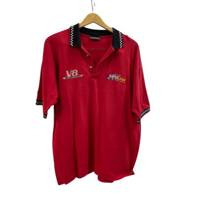  Men's Clipsal supercar Size XL Polo Shirt Black  / Red 