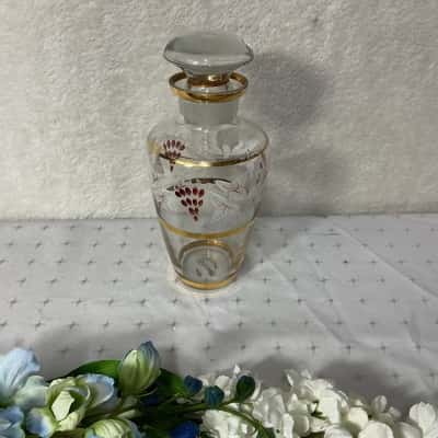 Vintage Charlesware Hand Decorated Vine Pattern Glass Decanter with Stopper