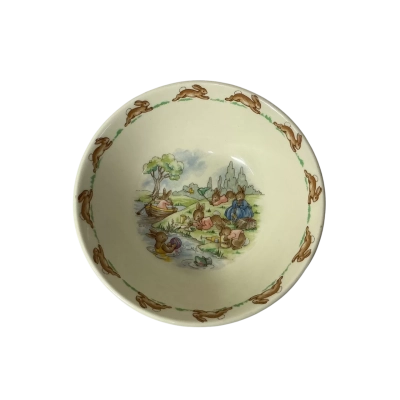 Vintage Royal Doulton Bunnykins Golden Jubilee Celebration Child's Cereal Bowl