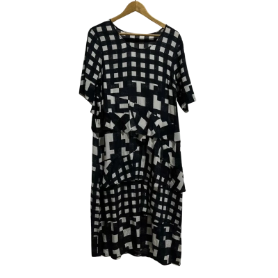 Trelise Cooper Womens  Size L Casual Dress / Short Sleeve Dress  Black  / Checked / White 