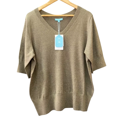 Blue Illusion LR- Half Sleeve Wool Knit Top Size XL Olive BNWT