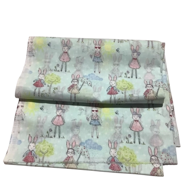 Cute Rabbit People Cotton Mix Fabric 110 x 180 cm.  Fab1