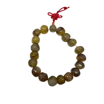 Dragon Vein Agate Charm on Red Cord.
