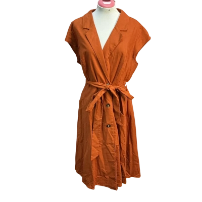City Chic Womens  Size M Casual Dress Burnt Orange 