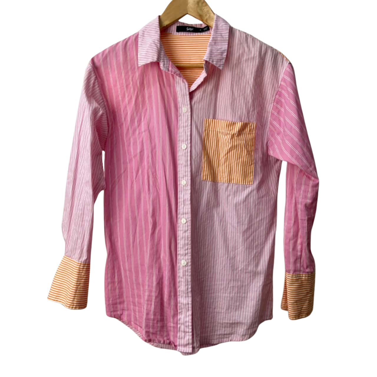 Sportsgirl Womens Size 4 Long Sleeve Shirt (100 Cotton) Orange