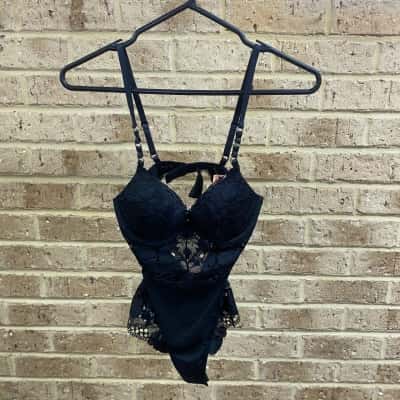 Bras N Things WomensSTYLE BY DAY BALCONETTE HOPE PUSH AU UP BODYSUIT black  Size 8 b/c