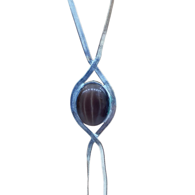  Womens Necklace Gold Tone Stamped 925 with Moonstone 