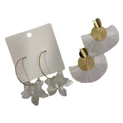 Unbranded Women's Earrings 2Pairs White Costume Jewellery 