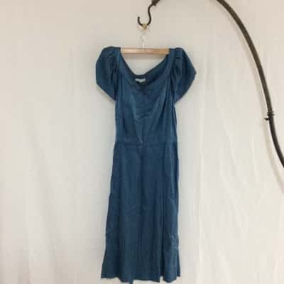 Jigsaw Womens  Size 10 Short Sleeve Dress  Blue 