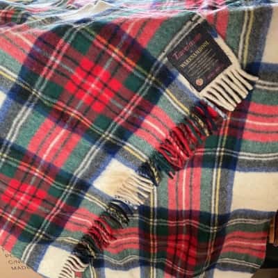 Travelmate pure wool blanket by Warrnambool approx 1600x1500 Tarten pattern