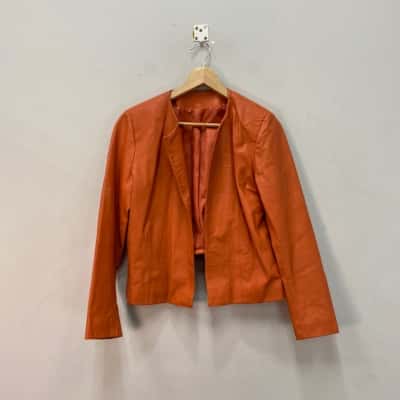  Mira Shop Womens  Size M Leather Jacket Orange 