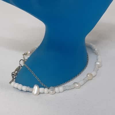 Freshwater Pearls On Silver 925 Chain Bracelet