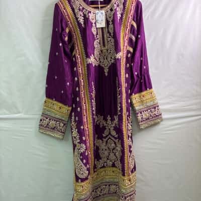  Zaira Women’s Size 42 / XL 3 Piece Dress Set with Scarf Pattern / Purple BNWT