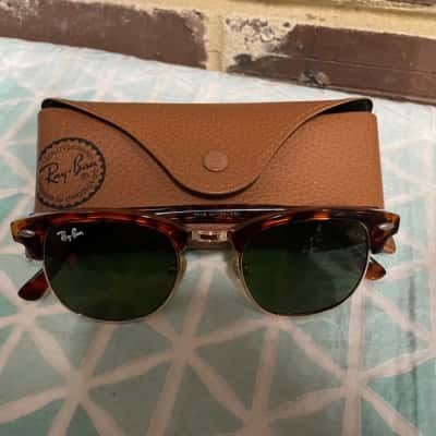 Ray-Ban Unisex Sunnys - Clubmaster Classic With Tortoise Frame & Green Lenses