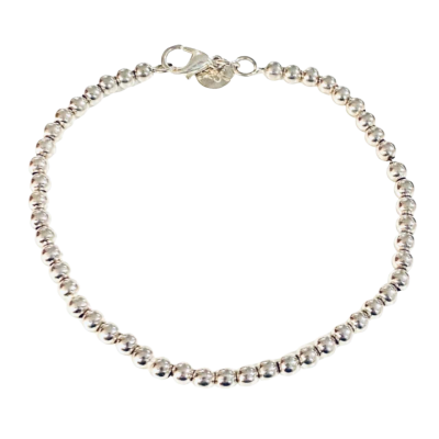  Sterling Silver Beaded Bracelet 
