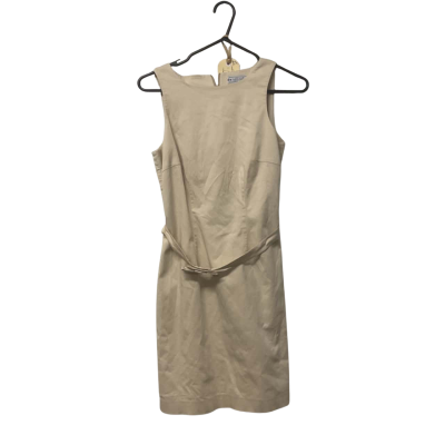  Womens Heline Size 36 Cream Sleeveless Dress 