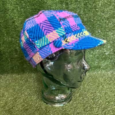 Angela And William Blue & Pink Checker Cap