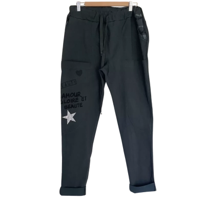 Donna Donna.  Stretch Cuffed Joggers.   Size L / XL  Eucalyptus 