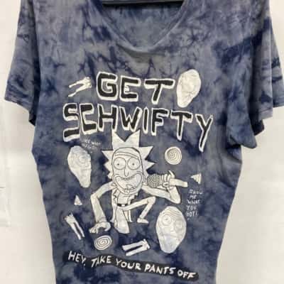 Ricky & Morty Womens  Size S T-shirts Blue / Camouflage 