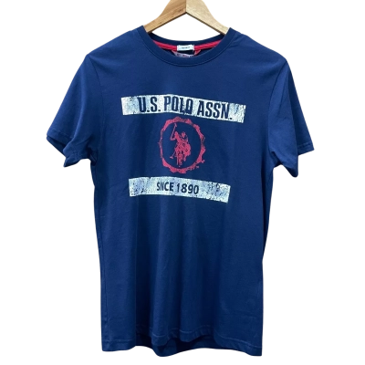 U.S. Polo Assn. Navy Blue Crackle Print T-Shirt Size S
