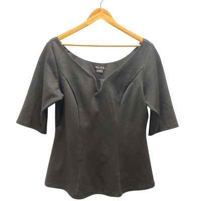 City Chic Womens  Size 16 Black Top
