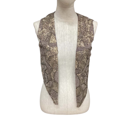 Maison Scotch Heavily Beaded  Size 1 Cropped Vest Jacket Black  / Gold 