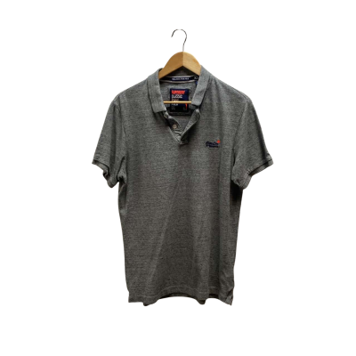 Superdry Mens Size XL Grey Polo Top