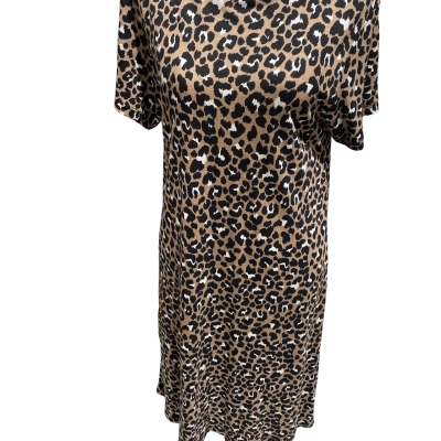 Seed Womens  Size 10 Shirt Dress Animal print / Black  / Brown 