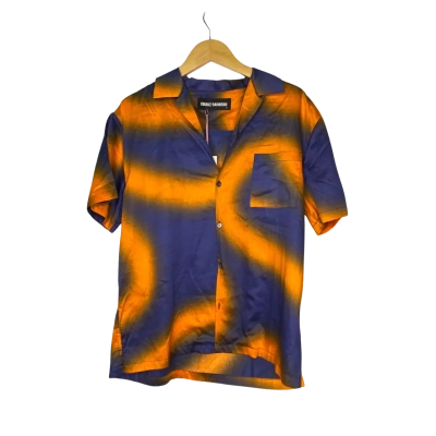 Double Rainbouu Mens  Size S Short Sleeve Shirt Orange / Pattern / Purple 