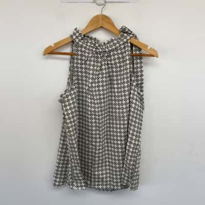 Sussan Oatmeal Sleeveless Linen Blend Top Size 12
