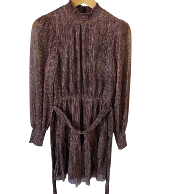 Tokito Womens Size 8 Winter Luxe Belted Dress Multicoloured Sparkling