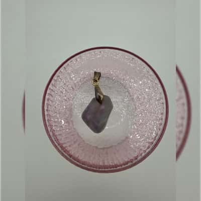 Purple Stone Pendant Stamped 18KGP 