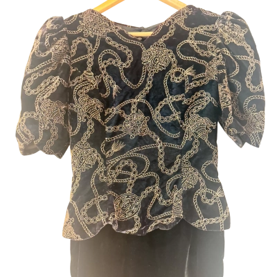 VINTAGE** Scott McClintock. 80s Peplum Velvet Dress.  Size 6 