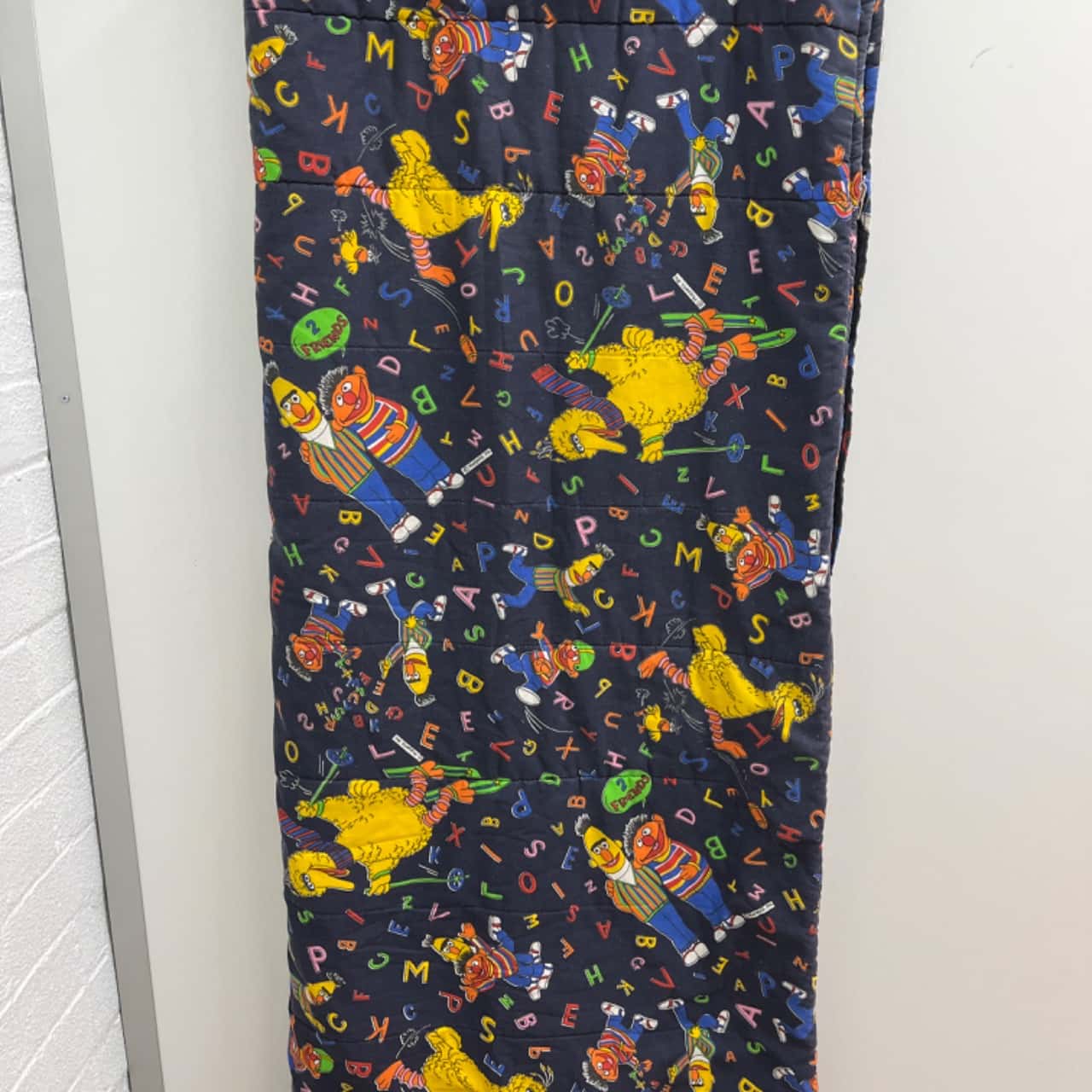 Vintage Handmade Sesame Street material sleeping bag.