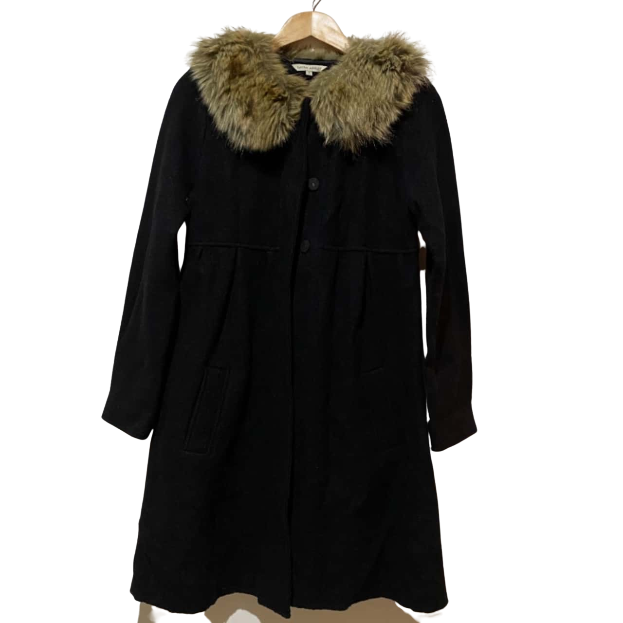 Laura Ashley Womens Size S Winter Coat Black 100 Wool(s)