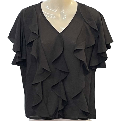 Stanley Siu Womens Size S/XS Short Sleeve Top Black