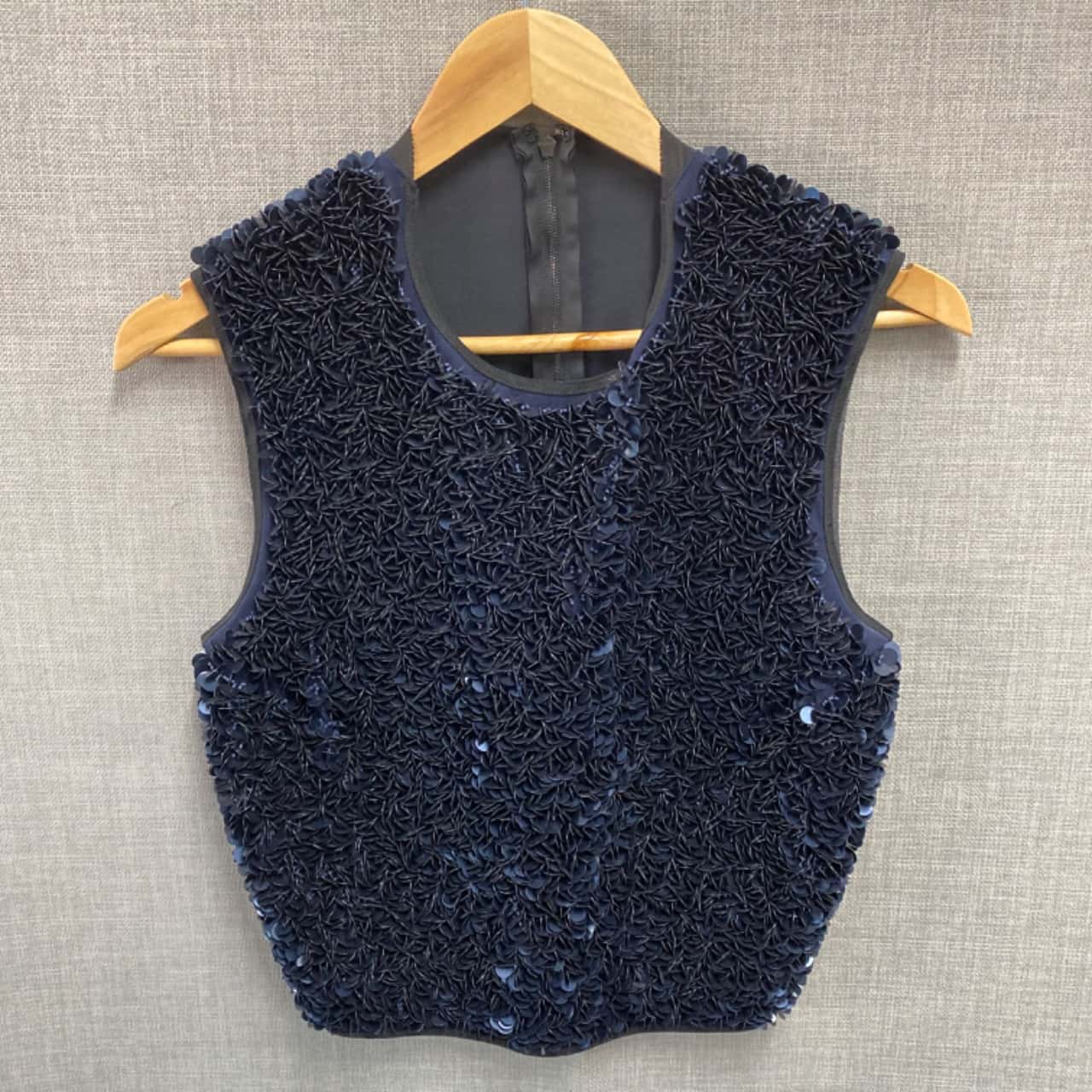 Scanlan Theodore Womens Size 10 Navy Blue Sequin Vest