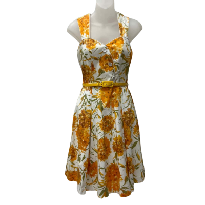 Review Women's Dandelion Dress in Cream, Orange and Green Size 6 