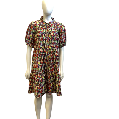 Boho Australia Womens Size XL Tiered Mini Dress Multicoloured